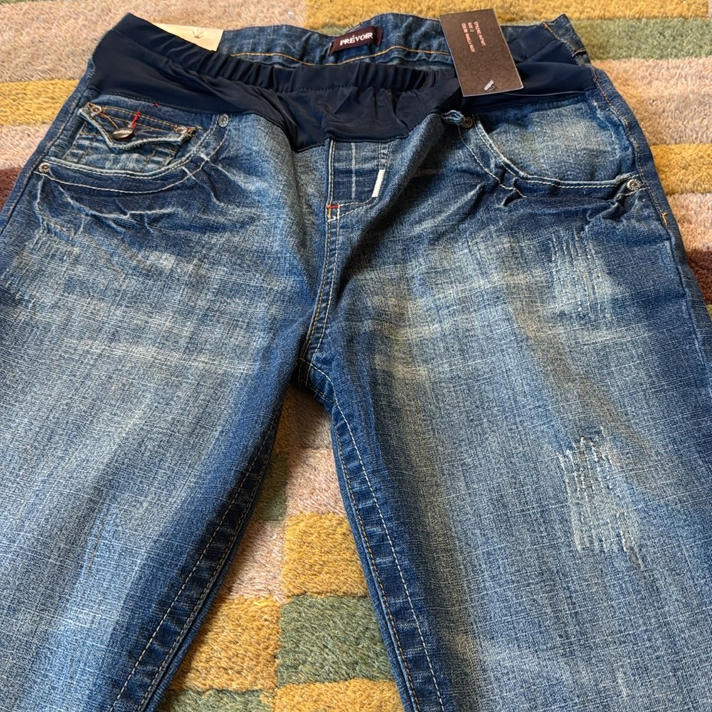 NWT Prevoir Womens Maternity partial panel wide legs Jeans Size 2 - Picture 16 of 16